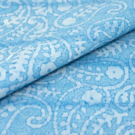 SINGER Batik Corn Flower Blue Paisley Cotton Fabric